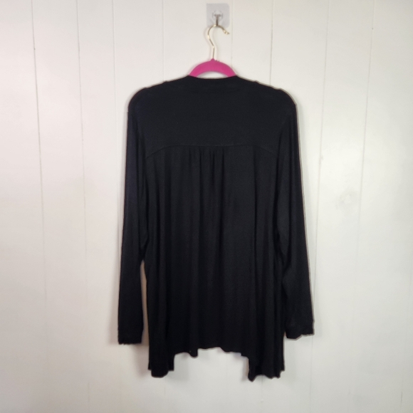 Penningtons Black Long Sleeve Shrug Open Jersey Cardigan Top Stretchy  Cover-Up - Picture 3 of 5